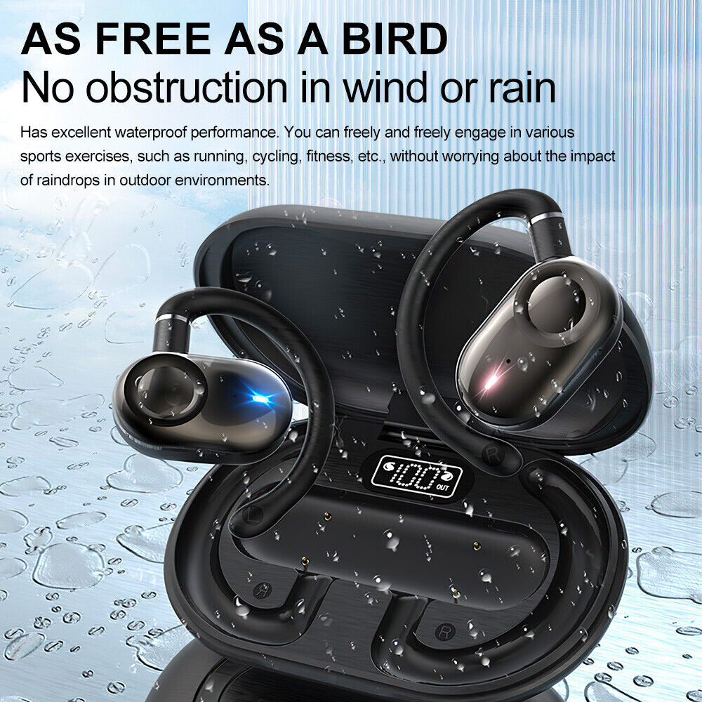Wireless Bluetooth Earphones Sports Headphones Ear Hook Running Earbuds Headset,