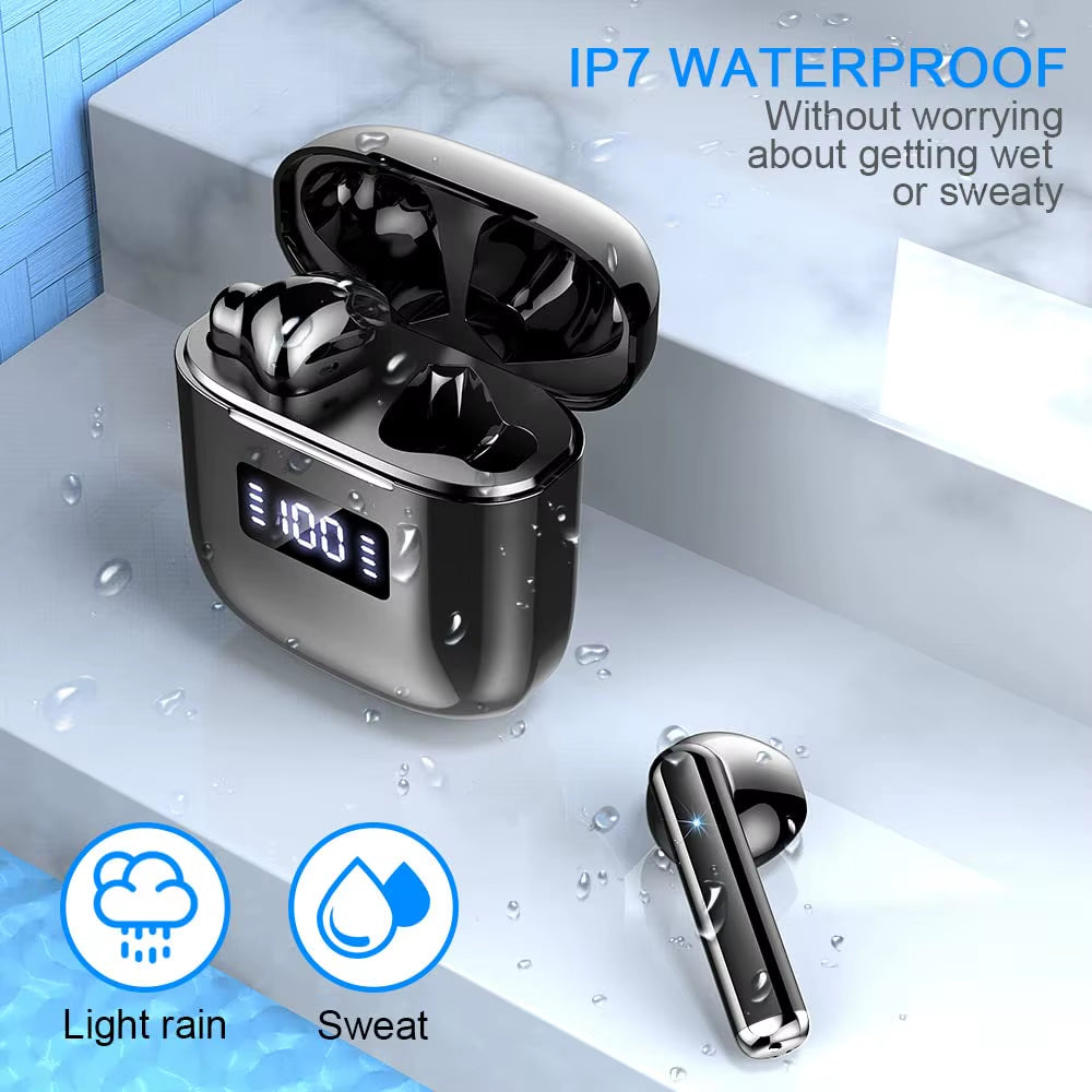 Wireless Earbuds, Bluetooth 5.3 Headphones with ENC Noise Cancelling Microphone, in Ear Wireless Headphones Hifi Stereo Sound.