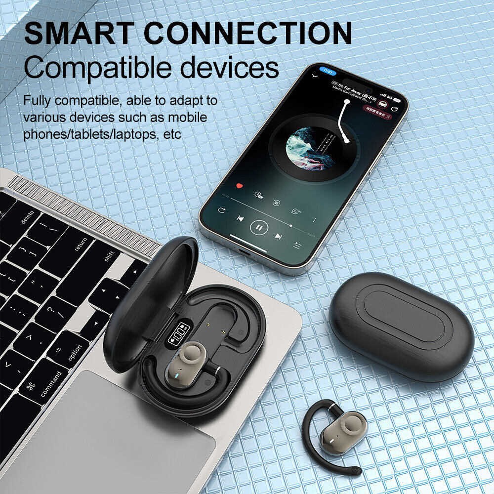 Wireless Bluetooth Earphones Sports Headphones Ear Hook Running Earbuds Headset,