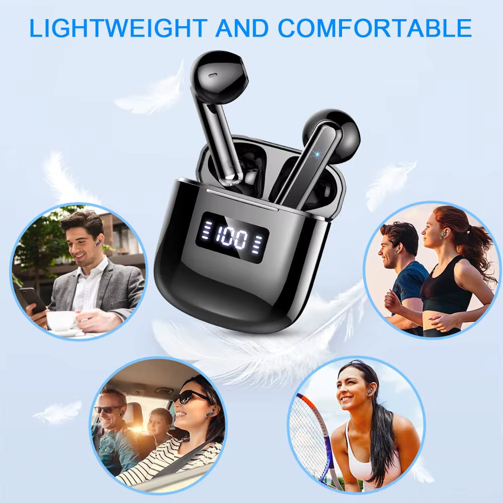Wireless Earbuds, Bluetooth 5.3 Headphones with ENC Noise Cancelling Microphone, in Ear Wireless Headphones Hifi Stereo Sound.