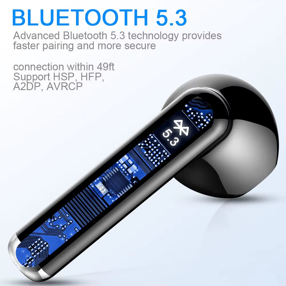 Wireless Earbuds, Bluetooth 5.3 Headphones with ENC Noise Cancelling Microphone, in Ear Wireless Headphones Hifi Stereo Sound.