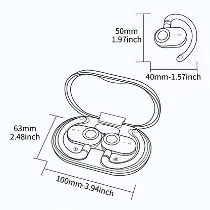 Wireless Bluetooth Earphones Sports Headphones Ear Hook Running Earbuds Headset,